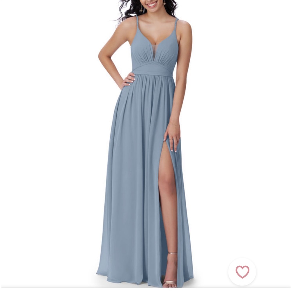 Azazie Rayna Dusty Blue Bridesmaid Dress